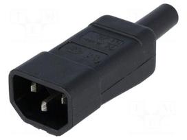 Connector: AC supply | plug | male | 10A | IEC 60320 | C14 (E) | straight