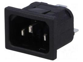 Connector: AC supply | socket | male | 10A | 250VAC | IEC 60320 | C14 (E)
