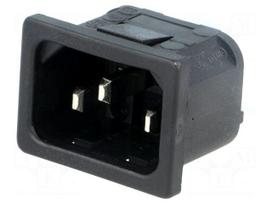 Connector: AC supply | socket | male | 10A | 250VAC | IEC 60320 | C14 (E)