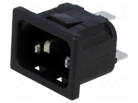 Connector: AC supply | socket | male | 10A | 250VAC | IEC 60320 | C14 (E)