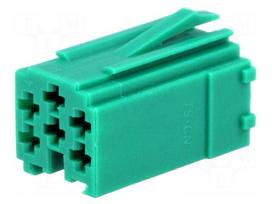 Connector housing | plug | Mini ISO | PIN: 6 | green