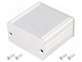Enclosure: with panel | AKG | X: 55mm | Y: 50mm | Z: 28mm | aluminium | grey