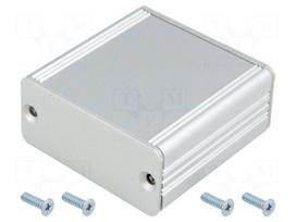 Enclosure: with panel | AKG | X: 55mm | Y: 50mm | Z: 24mm | aluminium | grey