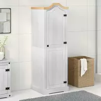 Spintos su lentyna Balta 55 x 52 x 170 cm Kietos pušies mediena