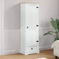 Spintos su stalčių Balta 55 x 38 x 170 cm Kietos pušies mediena