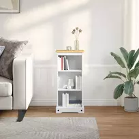Knygų lentyna Balta 46 x 29 x 100 cm Kietos pušies mediena