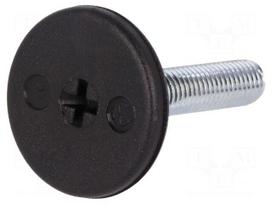 Foot of pin | rigid,with screwdriver slot | Base dia: 30mm | M8