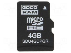 Memory card | industrial | SD Micro,pSLC | 4GB | UHS I U1 | -40÷85°C