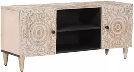 Televizoriaus spintelė su saugykla Balta 105 x 33,5 x 46 cm