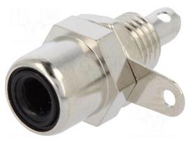Socket | RCA | female | straight | soldering | brass | nickel plated
