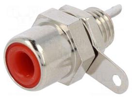 Socket | RCA | female | straight | soldering | brass | nickel plated
