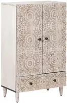 Aukšta lenta Balta 60 x 33,5 x 100 cm Kietas mango medis
