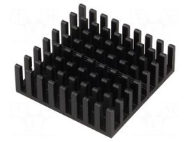 Heatsink: extruded | black | L: 31mm | W: 31mm | H: 10mm | aluminium