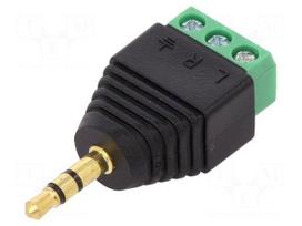 Transition: adapter | Jack 3.5mm 3pin plug,terminal block | PIN: 3