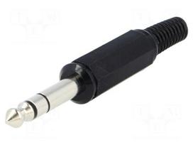 Plug | Jack 6,35mm | male | stereo | with strain relief | ways: 3