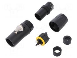 Plug | AC supply | male | PIN: 3 | for cable | 16A | 250V | thermoplastic