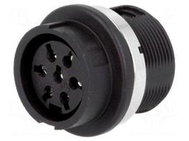 Socket | DIN | female | PIN: 7 | Layout: 360° | soldering | 300V | 5A | 0.5mm2