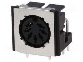 Socket | DIN | female | shielded | PIN: 7 | Layout: 270° | angled 90° | THT