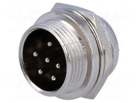 Socket | microphone | male | PIN: 6 | for panel mounting