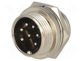 Socket | microphone | male | PIN: 7 | for panel mounting