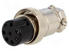 Plug | microphone | female | PIN: 8 | for cable | straight | 6mm
