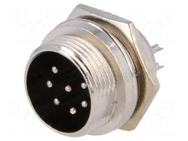 Socket | microphone | male | PIN: 7 | for panel mounting