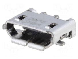 Socket | USB B micro | on PCBs | SMT | PIN: 5 | horizontal