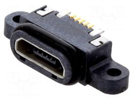 Socket | USB B micro | SMT | PIN: 5 | with seal | USB 2.0 | IPX7