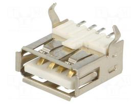 Socket | USB A | on PCBs | SMT | PIN: 4 | horizontal | USB 2.0 | 1A | 30V