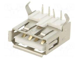 Socket | USB A | on PCBs | THT | PIN: 4 | angled 90° | USB 2.0 | 1A | 30V