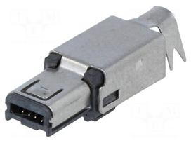 Plug | USB mini Hirose | soldering | PIN: 4 | nickel plated | 500mA