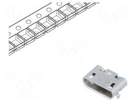 Socket | USB B micro | on PCBs | SMT | PIN: 5 | horizontal | USB 2.0