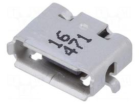 Socket | USB AB micro | on PCBs | SMT | PIN: 5 | horizontal | inverse