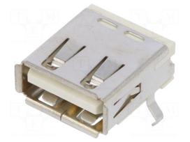 Socket | USB A | on PCBs | THT | PIN: 4 | angled 90° | shielded | USB 2.0