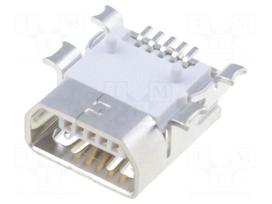 Socket | USB AB mini | on PCBs | SMT | PIN: 5 | horizontal | gold-plated