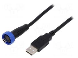 Adapter cable | USB A plug,USB B mini plug (sealed) | IP68 | 4.5m