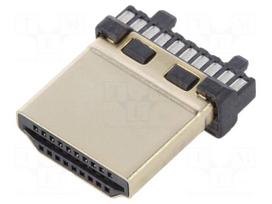 Connector: HDMI | plug | PIN: 19 | gold flash | for cable