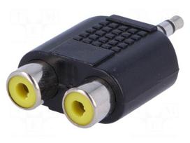 Adapter | Jack 3.5mm plug,RCA socket x2 | stereo