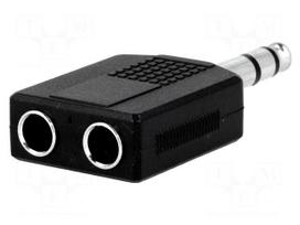 Splitter | Jack 6.35mm socket x2,Jack 6.35mm plug | stereo