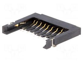 Connector: for cards | SD | without ejector | SMT | gold-plated | 3.4mm