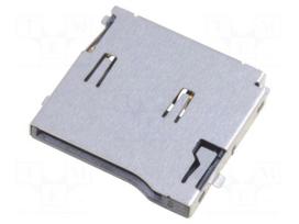 Connector: for cards | SD Micro | push-push | SMT | gold flash