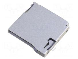 Connector: for cards | SD Micro | push-push | SMT | gold flash