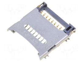 Connector: for cards | SD Micro | with hinged cover | SMT