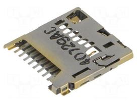 Connector: for cards | SD Micro | push-push | SMT | gold-plated