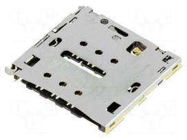 Connector: for cards | Micro SIM | without card tray | SMT | PIN: 6