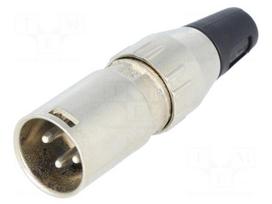 Plug | XLR | male | PIN: 3 | straight | for cable | soldering | 50V | 15A