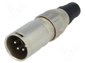 Plug | XLR | male | PIN: 4 | straight | for cable | soldering | 50V | 10A