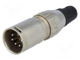 Plug | XLR | male | PIN: 5 | straight | for cable | soldering | 50V | 7.5A