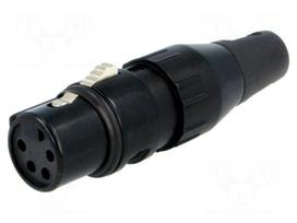 Plug | XLR | female | PIN: 4 | straight | for cable | soldering | 50V | 10A