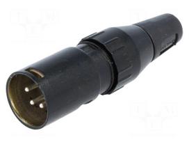 Plug | XLR | male | PIN: 4 | straight | for cable | soldering | 50V | 10A